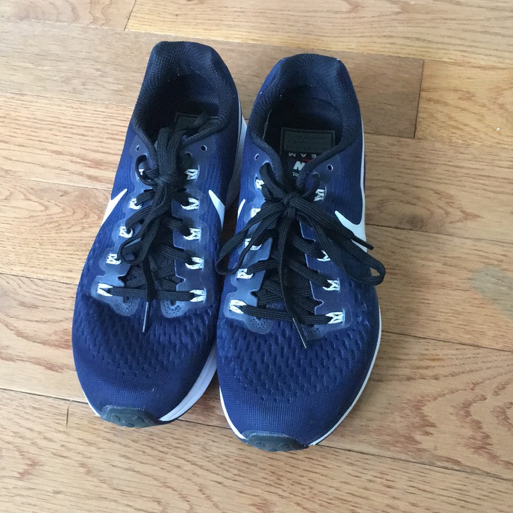 Navy Nike running shoes